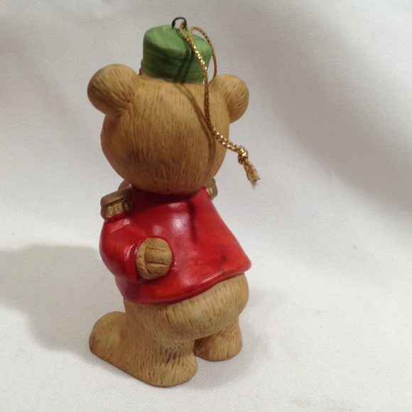 2 Homco Bears Musical Band 4" Christmas Ornaments Accordion Horn 5553 Music - Picture 4 of 7